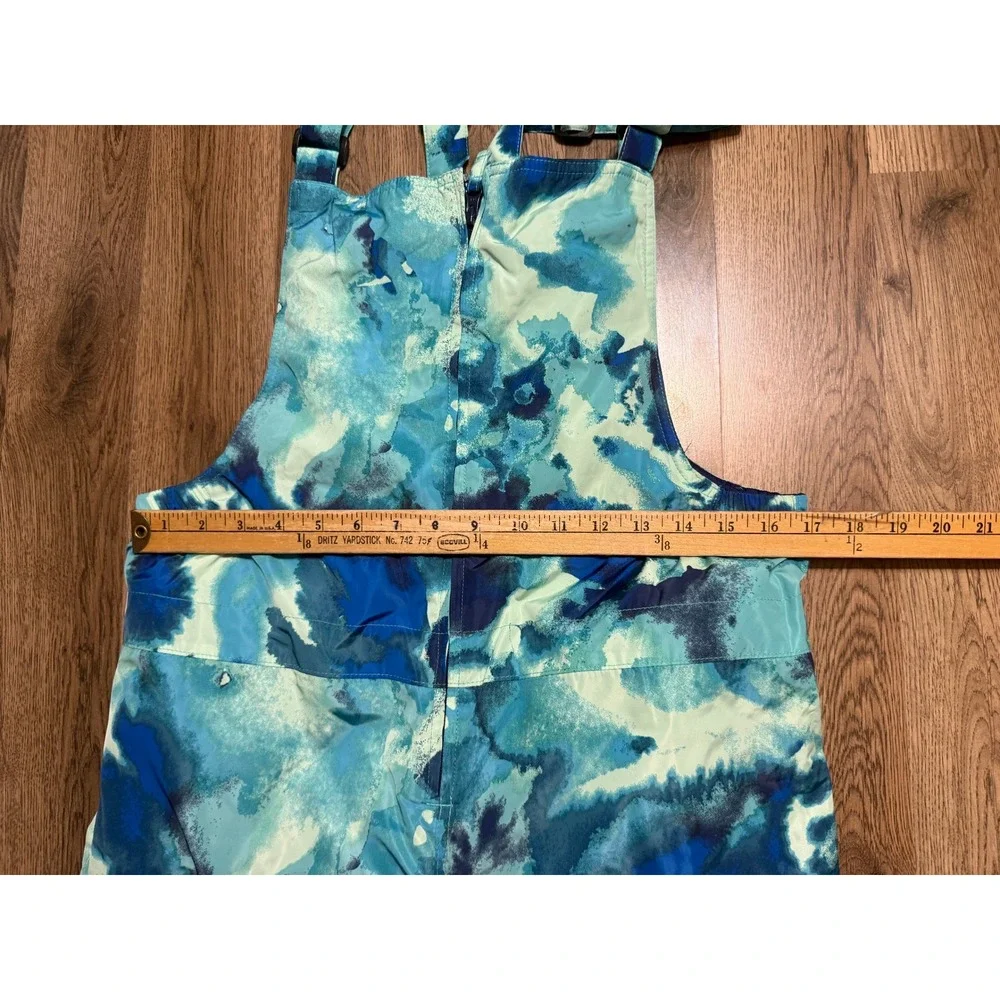 Lands' End Pants Girls Size XXL 18-20 Blue Tie Dye Insulated Squall Snow Bibs